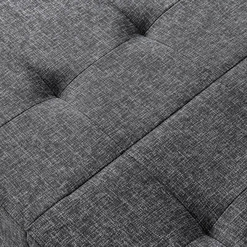 30 Inch Smart Lift Top Button Tufted Fabric Storage Ottoman by Crown Comfort