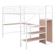 preview thumbnail 24 of 23, Full Size Metal Loft Bed Stylish Metal Platform Frame Bed with Desk and Metal Grid, Lateral Storage Ladder and Wardrobe