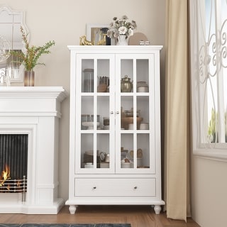 Timechee 31.5'' W Curio Cabinet Bookcase Display Cabinet China Cabinet