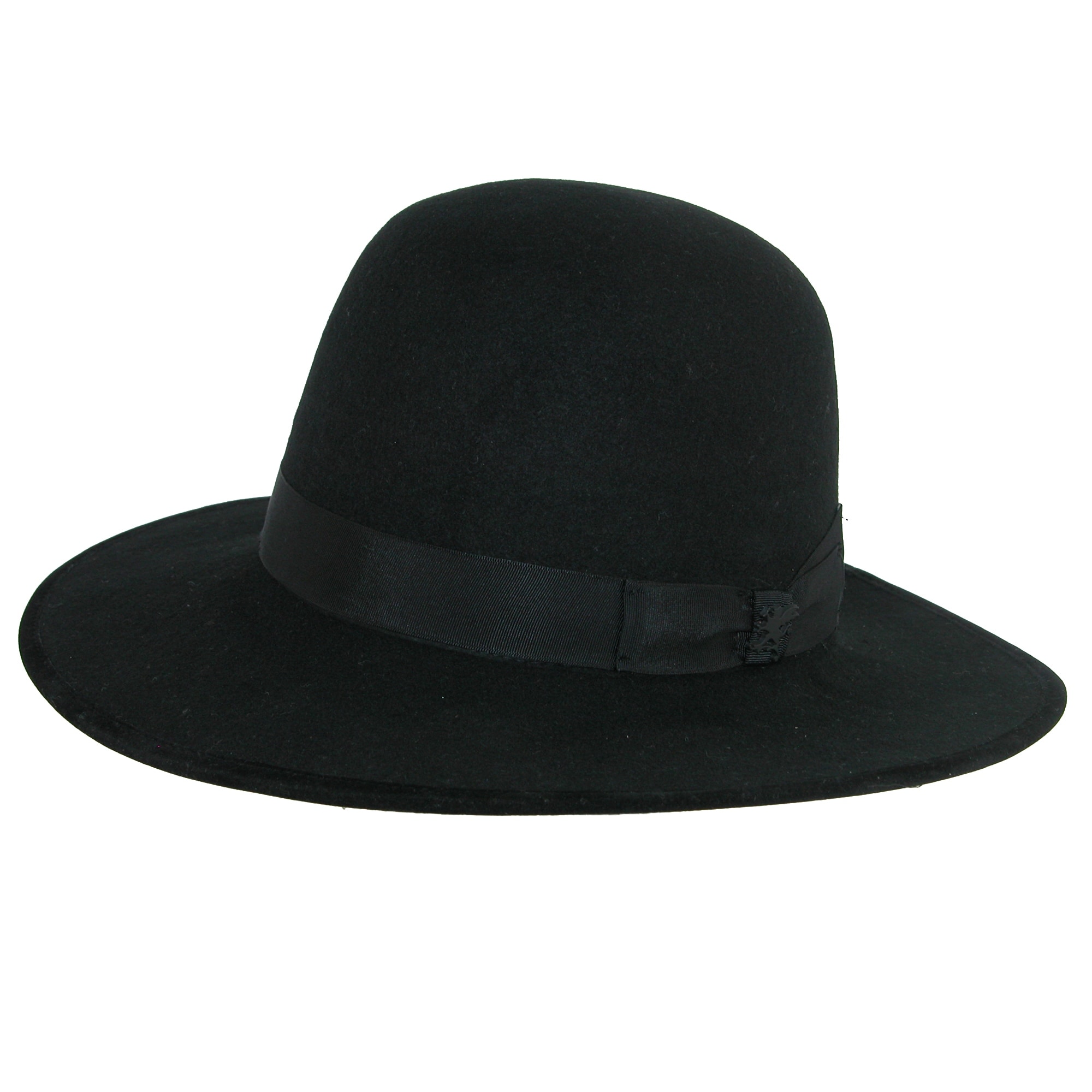 Wool Felt Unisex Black Oversized Tall Bowler Hat