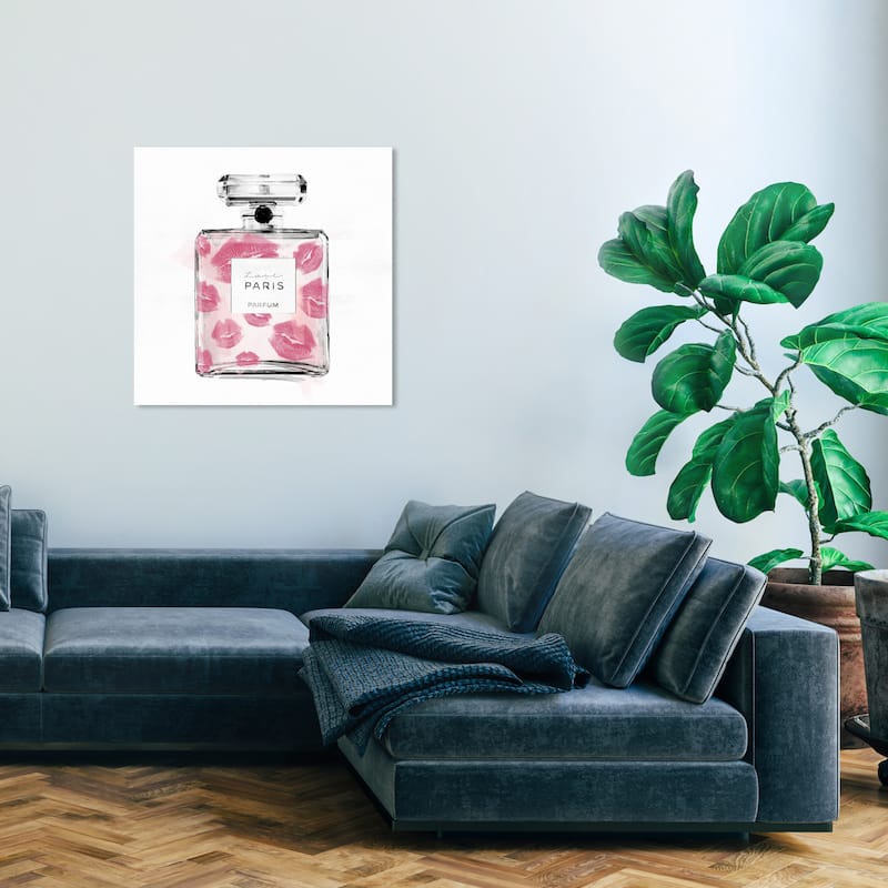 Wynwood Studio Canvas Fashion and Glam Kiss Kiss Love Paris Pink and Glam Wall Art Canvas Print - 30 x 30