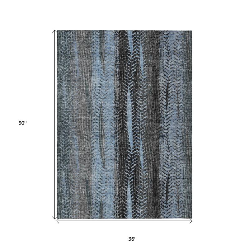 HomeRoots Botanical Leaves Transitional Rectangle Outdoor Rug