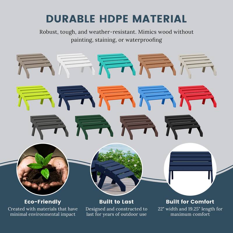 Polytrends Altura Outdoor Adirondack Folding Ottoman
