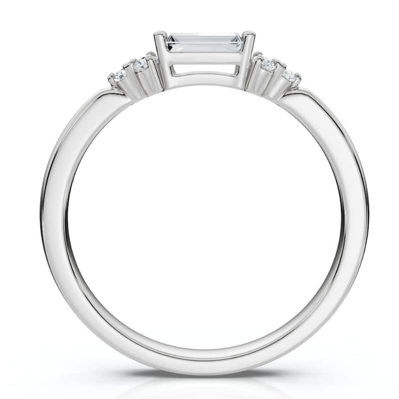 Emerald Diamond Stackable Wedding Ring Women Anniversary Band Gold Lab Grown
