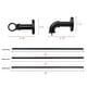preview thumbnail 20 of 22, UTOPIA ALLEY Wall Mounted 1 inch Industrial Curtain Rods, Blackout, Wrap Around Curtain Rods, Rustic Style, Matte Black