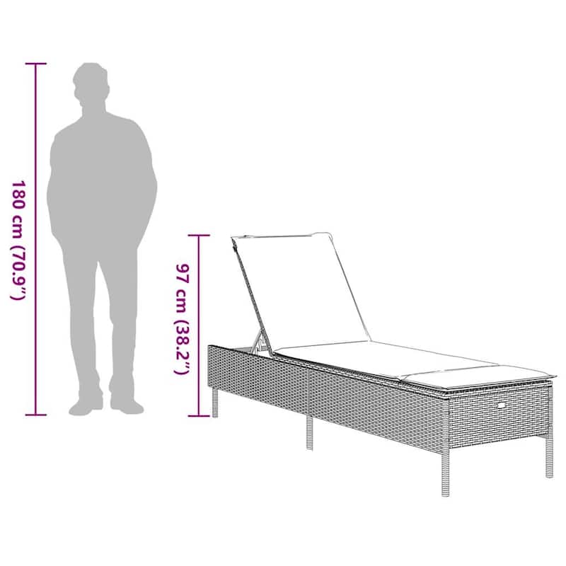 vidaXL Sun Loungers with Cushions Outdoor Chaise Lounge 2 Pcs Poly Rattan