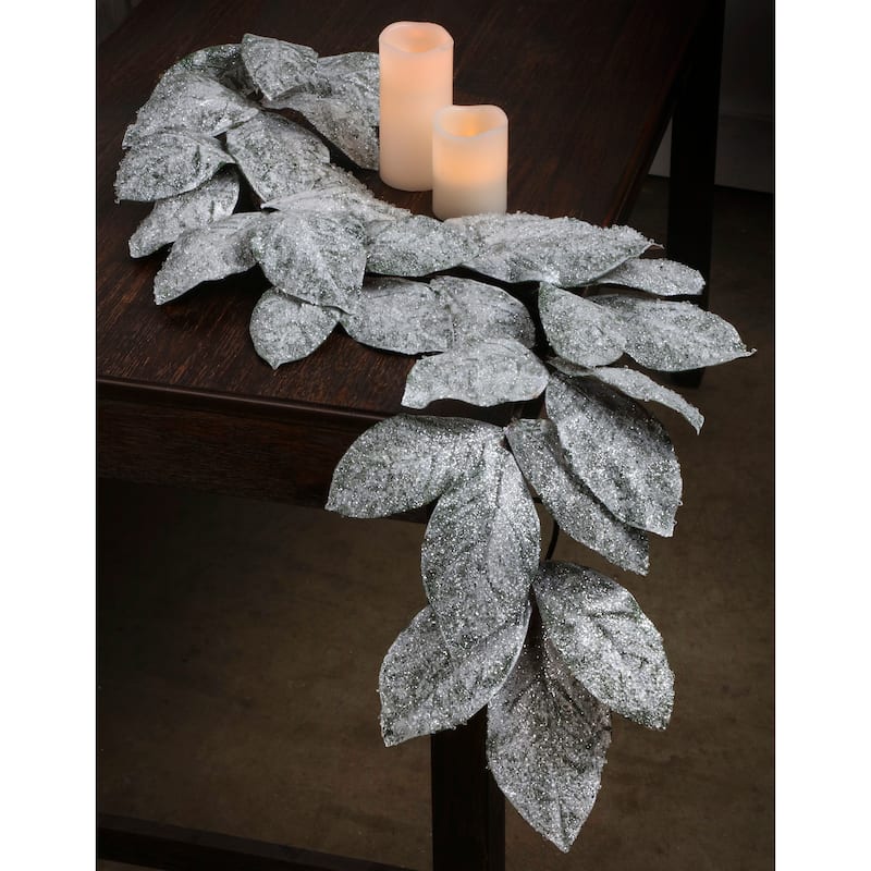 48" Snow Magnolia Leaf Garland