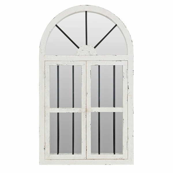 Aspire Home Accents 74397 42" Arched Window Wall Mirror - White - N/A