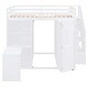 preview thumbnail 3 of 8, Wood Full Size Storage Loft Bed Frame with Desk, Storage Stairs, Wardrobe(w/Foldable Door and Shelves) for Kids, Teens - White