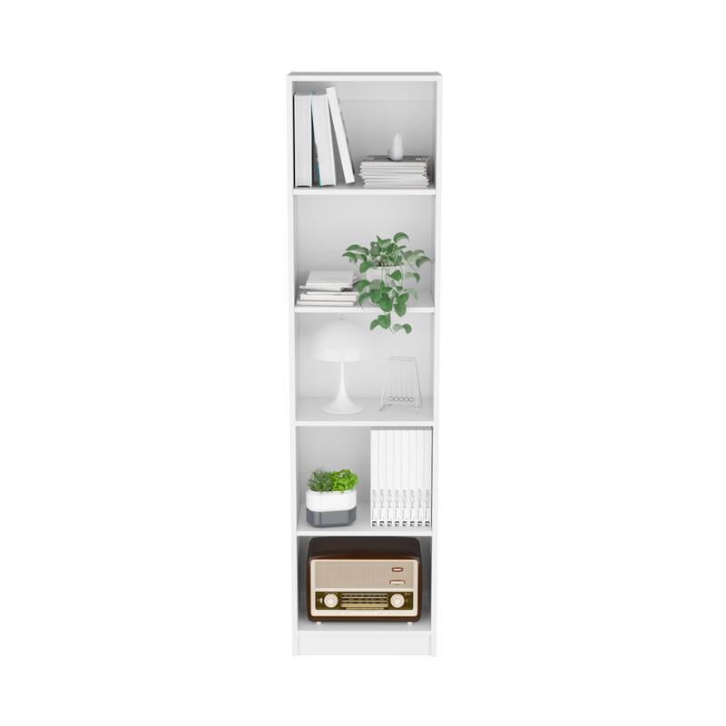 Vinton XS Bookcase Compact Bookshelf with Multiple Shelves - White