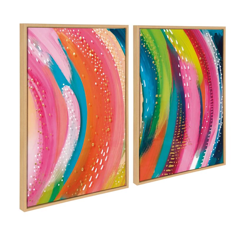 Kate and Laurel Sylvie Abstract LR Framed Canvas Art by Jessi Raulet