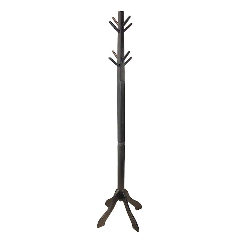 Porch & Den Holly Hill Solid Acacia Hall Tree - Black