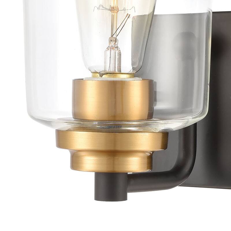 Elk Home Robins Matte Black With Clear Glass 1 Light Vanity Light