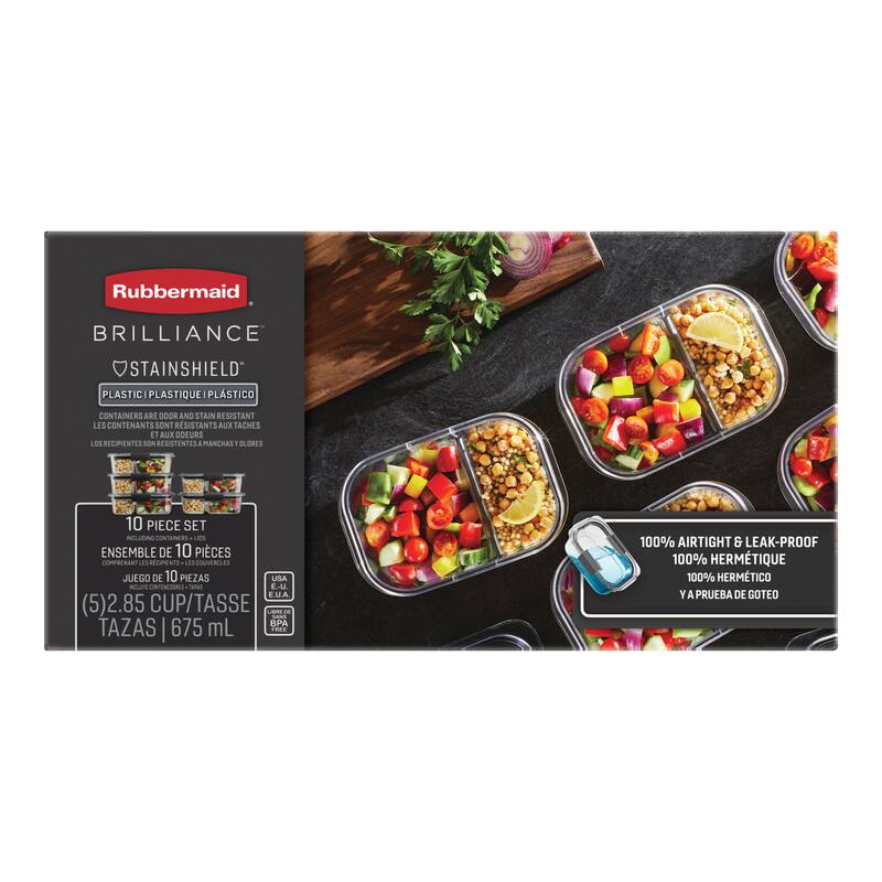 Rubbermaid Brilliance Meal Prep Containers Set, Food