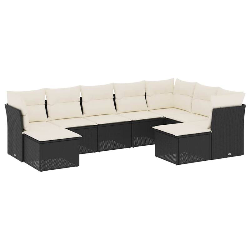vidaXL Garden Sofa Set Black - 21.7 x 21.7 x 14.6