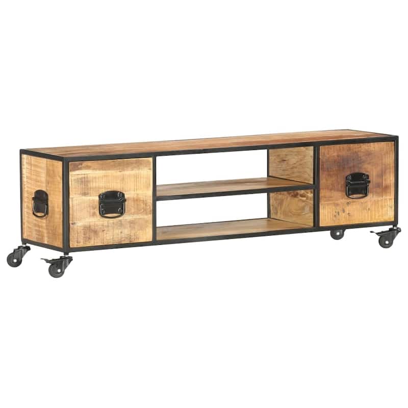 vidaXL TV Stand 51.2"x11.8"x15.4" Solid Wood Mango