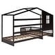 preview thumbnail 6 of 8, L Structure 2 Twin Size Wood House Bed with Fence and Slatted Frame
