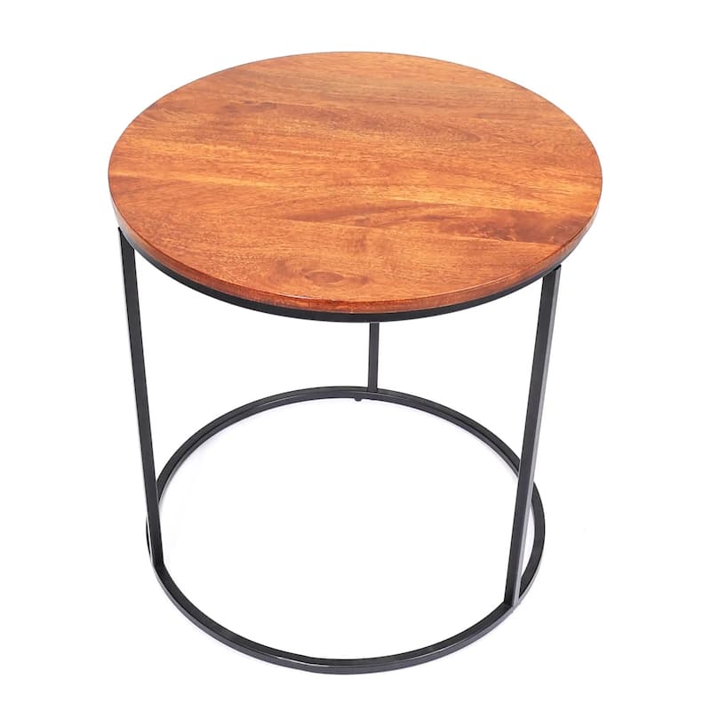 Cosimo Round End Table - Elegant Accent Table for Living Room Décor-21.65X21.65X21.65"