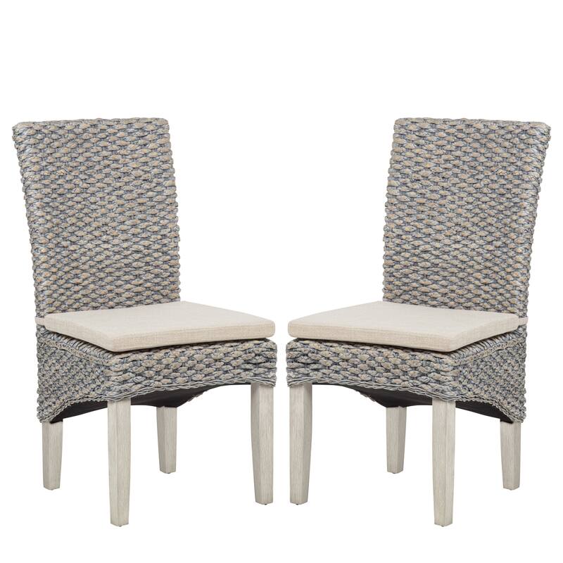 Elodie Seagrass Dining Chair with Seat Cushion-Set of 2 - Grey