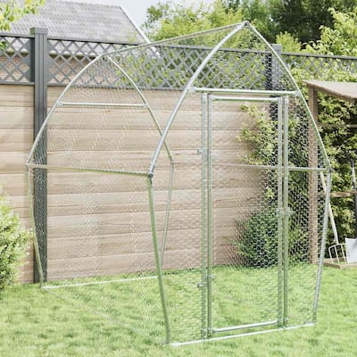 vidaXL Chicken Cage Silver 78.7"/157.5"x41.3"x71.7" Galvanized Steel