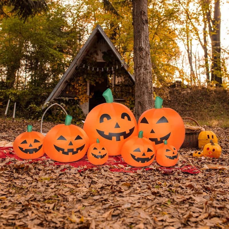 7pcs LED Pumpkin Inflatable Halloween Decoration