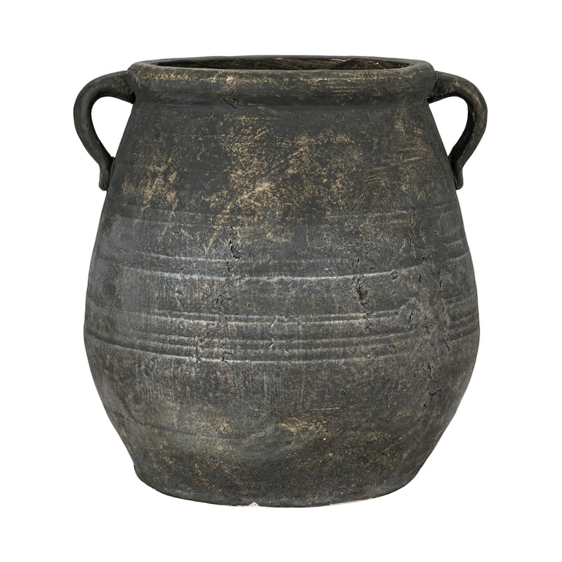 Whitewashed Terra-cotta Urn - Grey