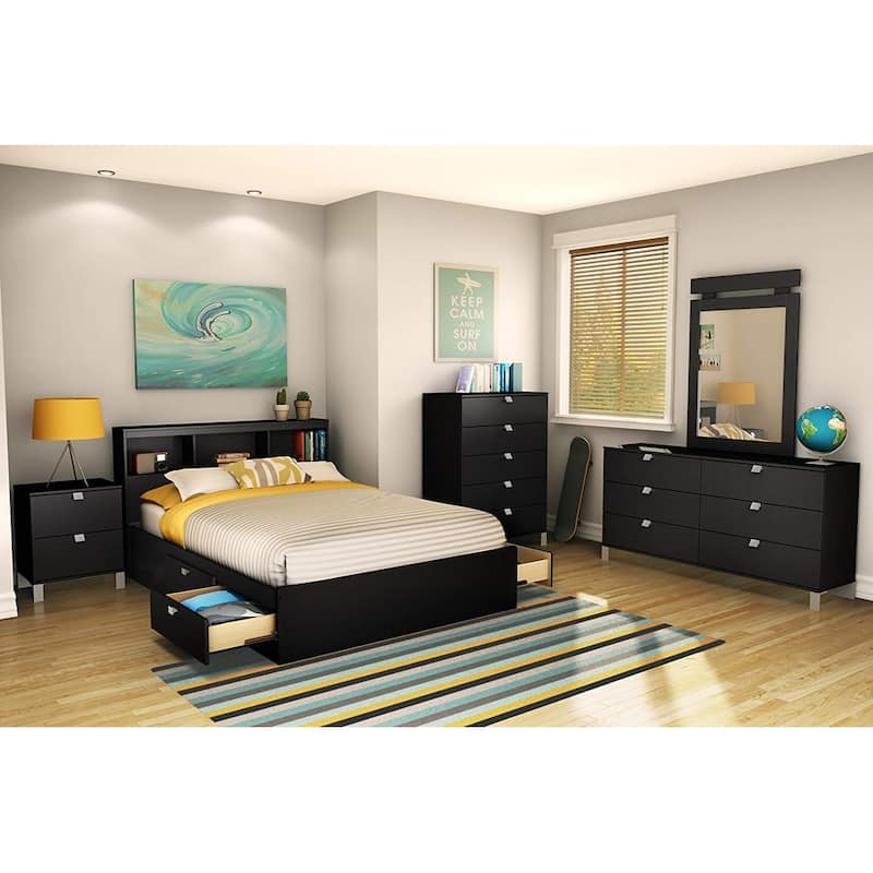 Modern Twin Bed with Drawers - Minimalism Style Platform Bed, White Finish, 39 Inch, Engineered Wood