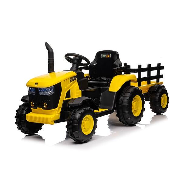 slide 2 of 32, Fun and Safe 12V Ride-On Tractor for Kids with Remote Control Perfect for Holidays Yellow