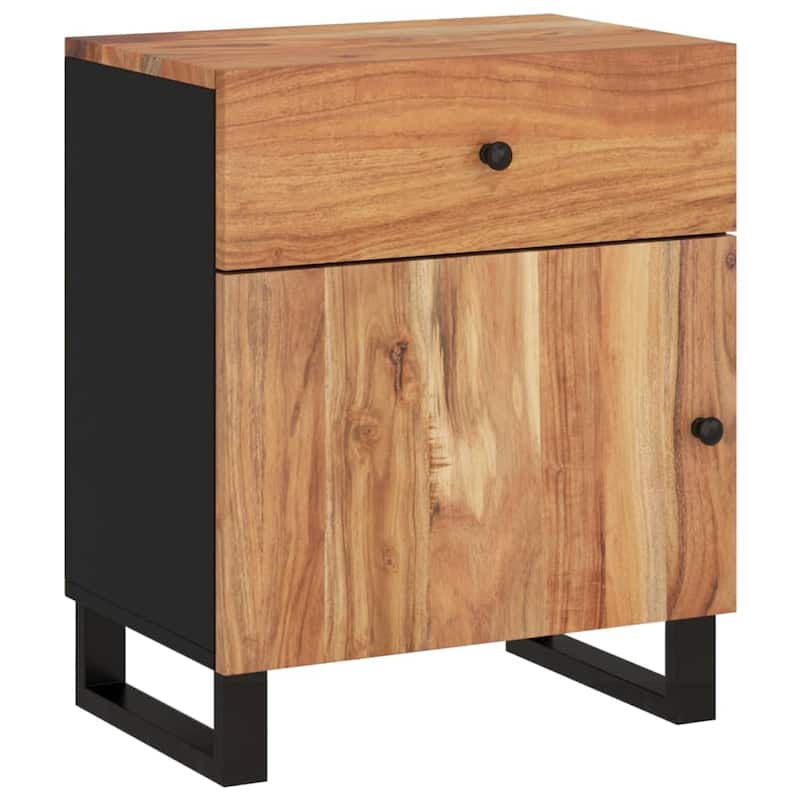 vidaXL Bedside Cabinet 19.7"x13"x23.6" Solid Wood Mango&Engineered Wood
