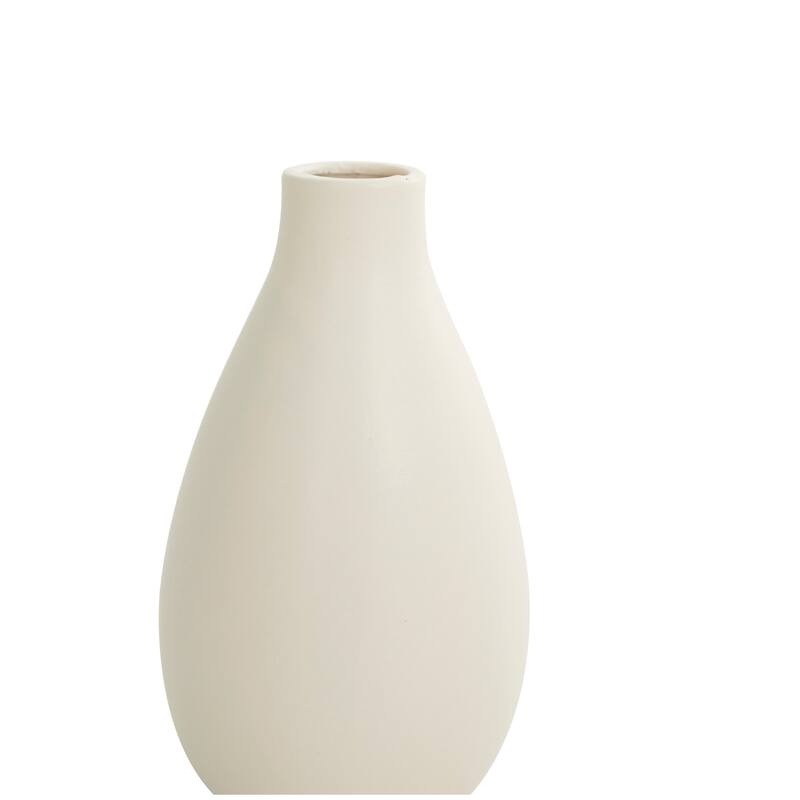 Ceramic Minimalistic Vase - Cream - Roche River Decor - 4"W x 4"L x 8"H