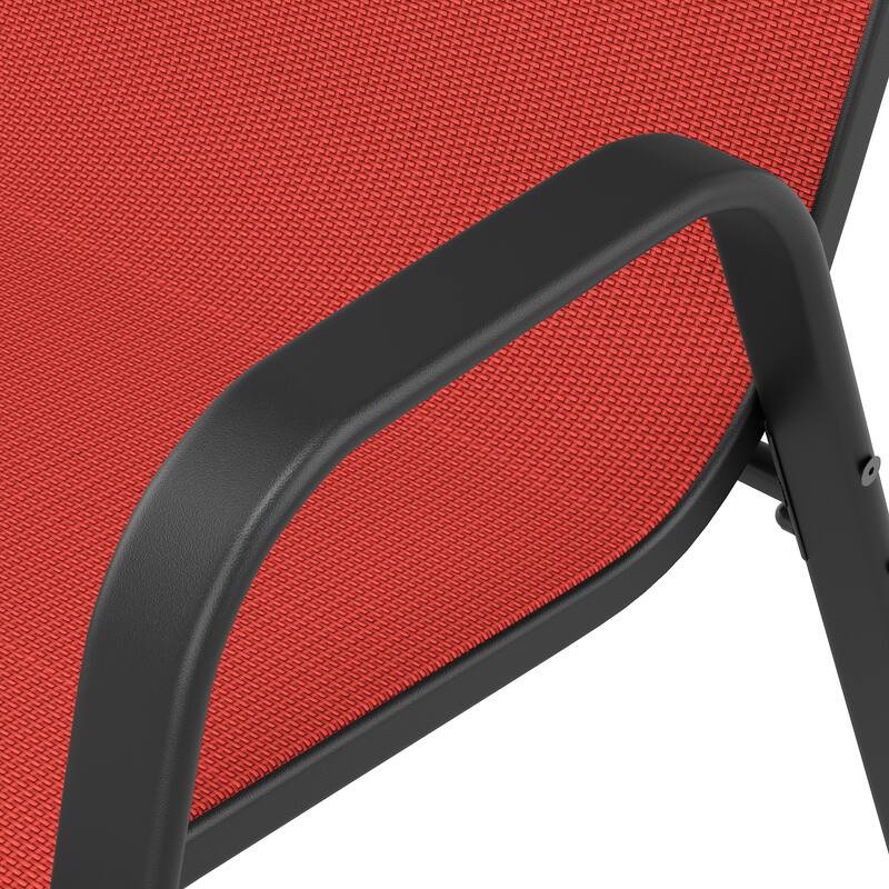 6-Piece Outdoor Dining Chairs Set, Wide Ergonomic Seat, 350lbs Capacity, Waterproof & Rust-Resistant Teslin Fabric Metal Frame