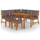 preview thumbnail 51 of 83, vidaXL 4/5/6/7/9/11 Piece Patio Dining Set with Cushions Solid Wood Acacia
