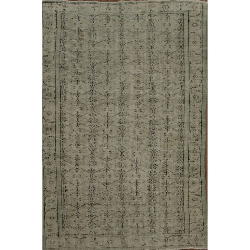 Hand Knotted Oriental 100% Wool Carpet Transitional Floral Beige & Ivories Anatolian Area Rug - 9' 5'' X 5' 11''