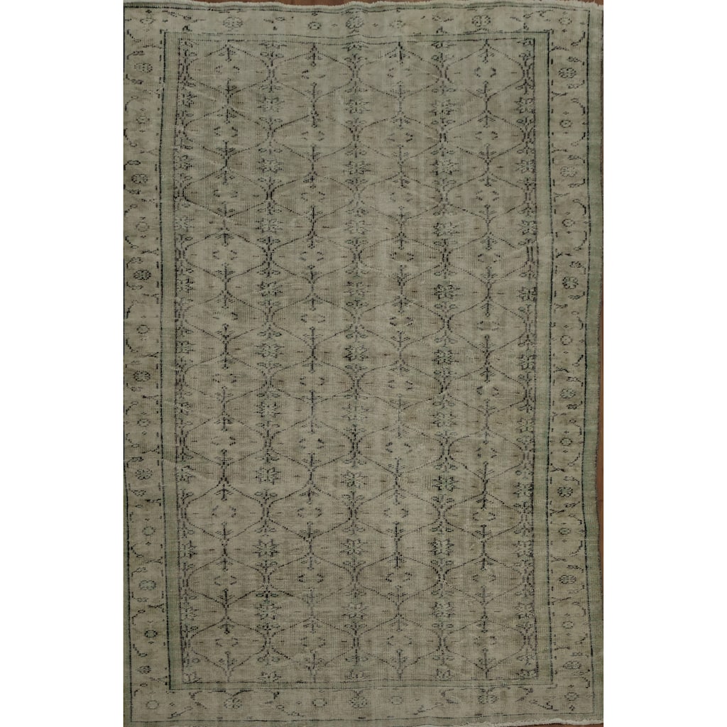 Hand Knotted Oriental 100% Wool Carpet Transitional Floral Beige & Ivories Anatolian Area Rug - 9' 5'' X 5' 11''