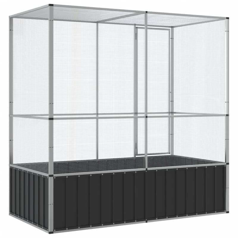 vidaXL Aviary Silver Steel with different size
