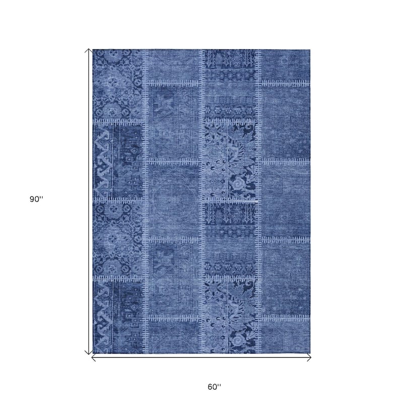 HomeRoots Patchwork Transitional Rectangle Outdoor Rug