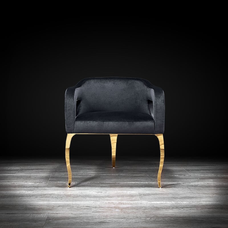 Caprice Titanium Gold Stainless Steel Dining Chair