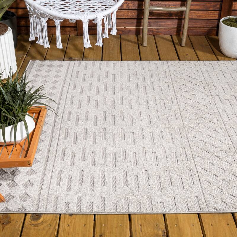 JONATHAN Y Rabat High-Low Pile Moroccan Geometric Indoor/Outdoor Area Rug