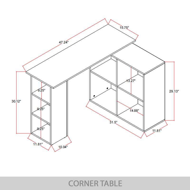 CraftPorch Elegance L-Shape Writing Desk with Cabinet