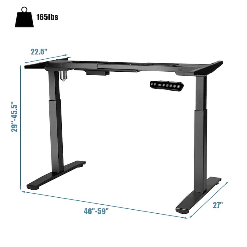 Costway Electric Stand Up Desk Frame Single Motor Height Adjustable w/