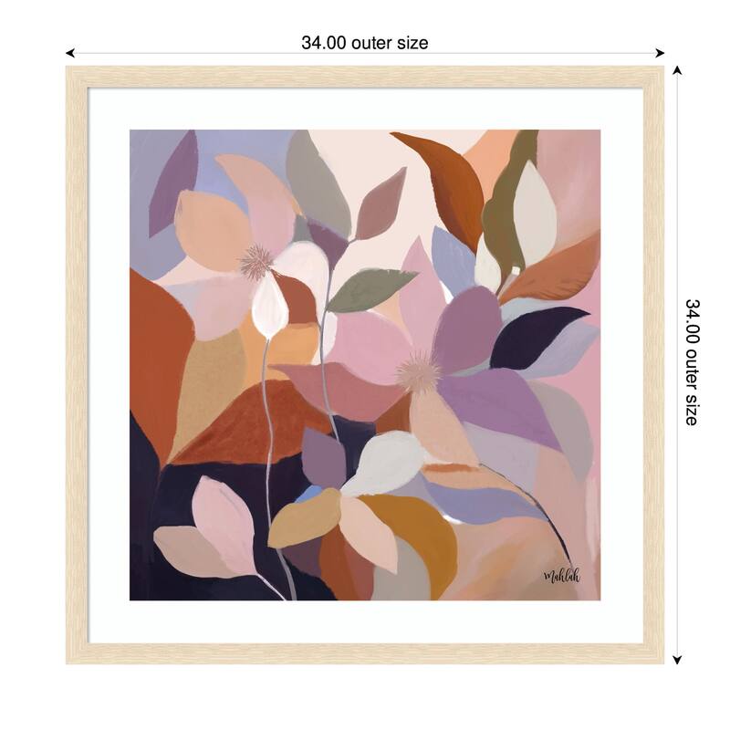 Kate and Laurel Framed Art Azure leaves by Inkheart Designs