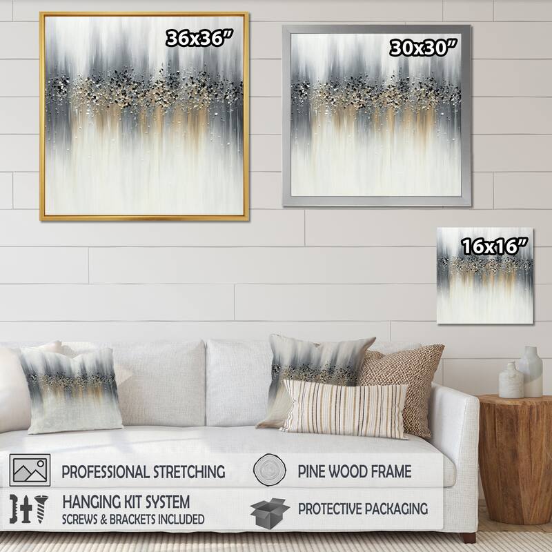 Designart " Gentle Gray Serenity" Abstract Painting Framed Canvas Prints