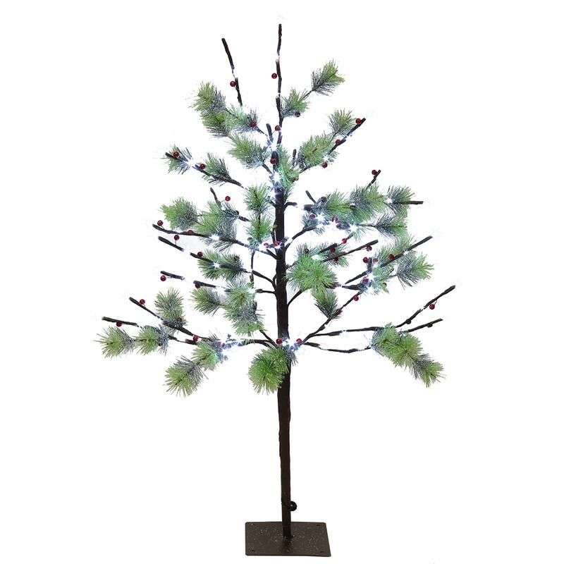 Puleo International 3 ft. Pre-Lit Artificial Christmas Twig Tree