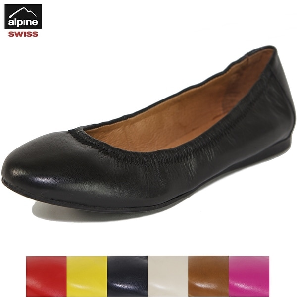 Alpine Swiss Womens Shoes Ballet Flats Genuine Leather Comfort Loafer. Opens flyout.