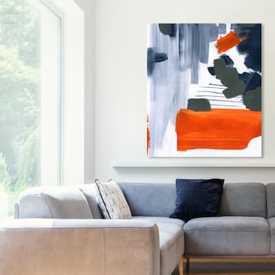 Oliver Gal 'Muralla' Abstract Wall Art Canvas Print - Red, Blue