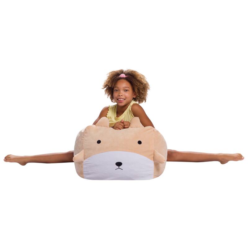Stuffed Animal Storage Bean Bag Chair Cover only for Kids, Toy Holder