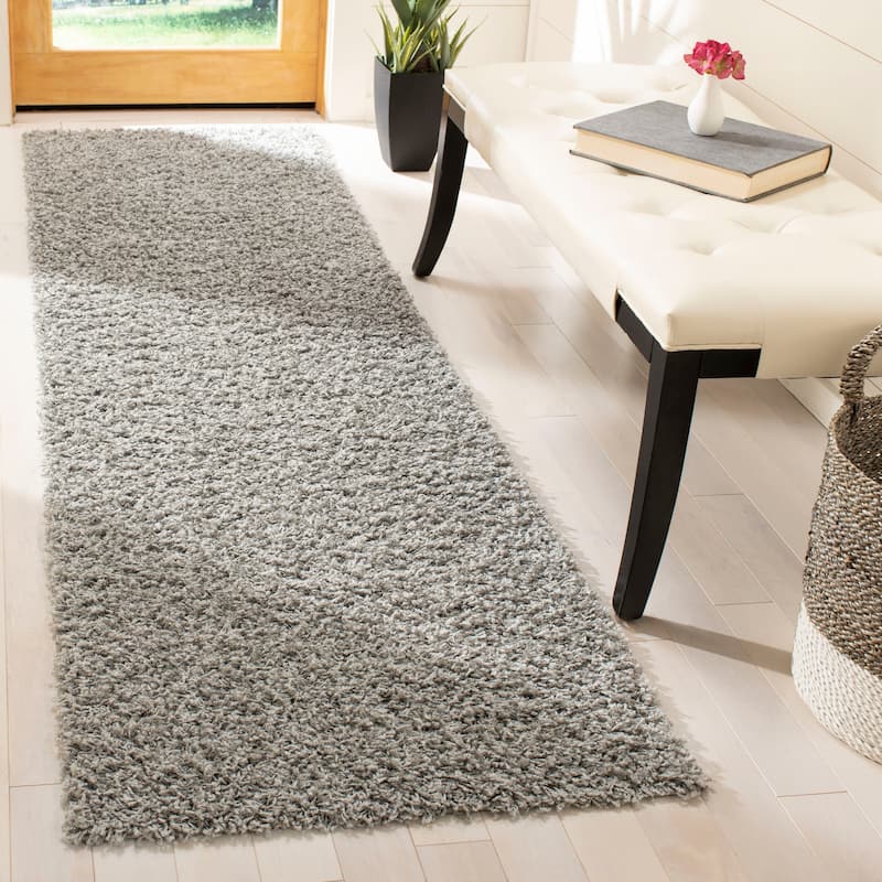 SAFAVIEH Athens Bharati Ilaha 1.5-inch Thick Rug - 2'3" x 8' Runner - Light Grey