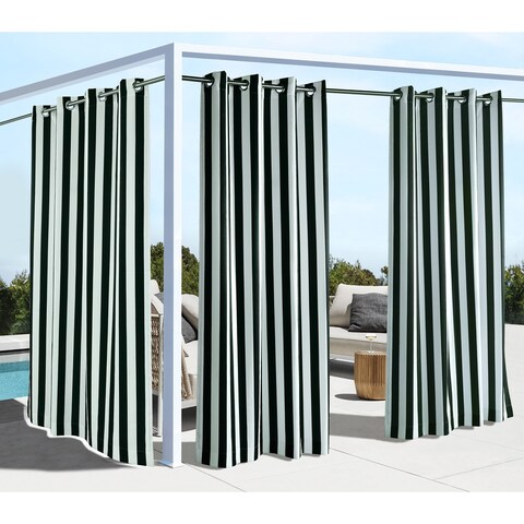 Coastal Stripe Indoor/Outdoor Curtain Panel by Outdoor Decor
