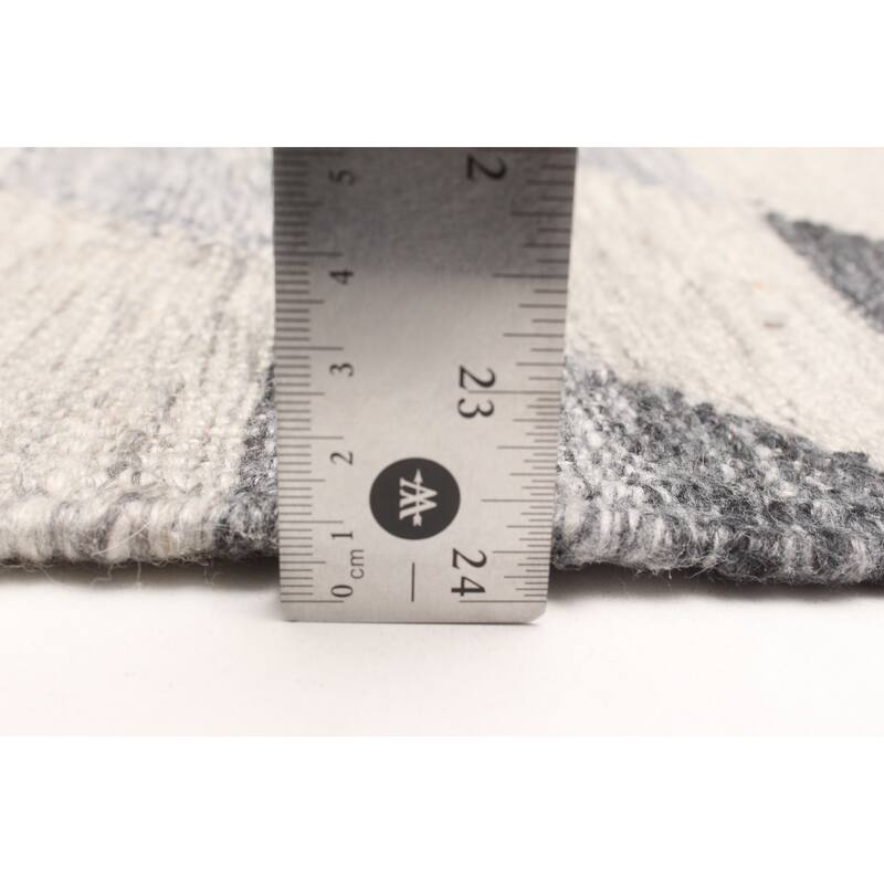 ECARPETGALLERY Flat-Weave Ankara FW Dark Grey Wool Kilim - 4'10 x 8'2