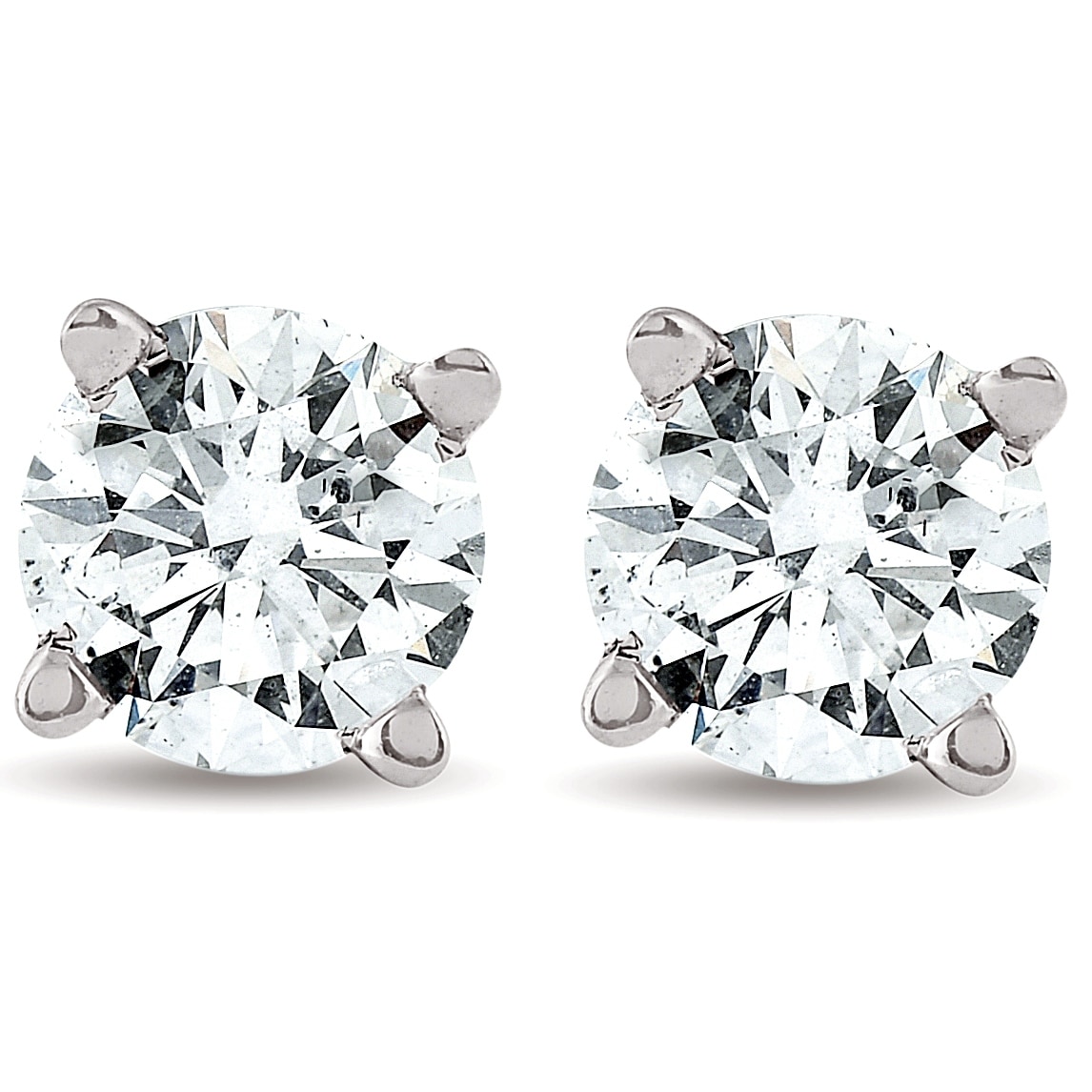 Bliss Diamond 1/2 cttw Round Cut Diamond Studs White Gold Womens Earrings